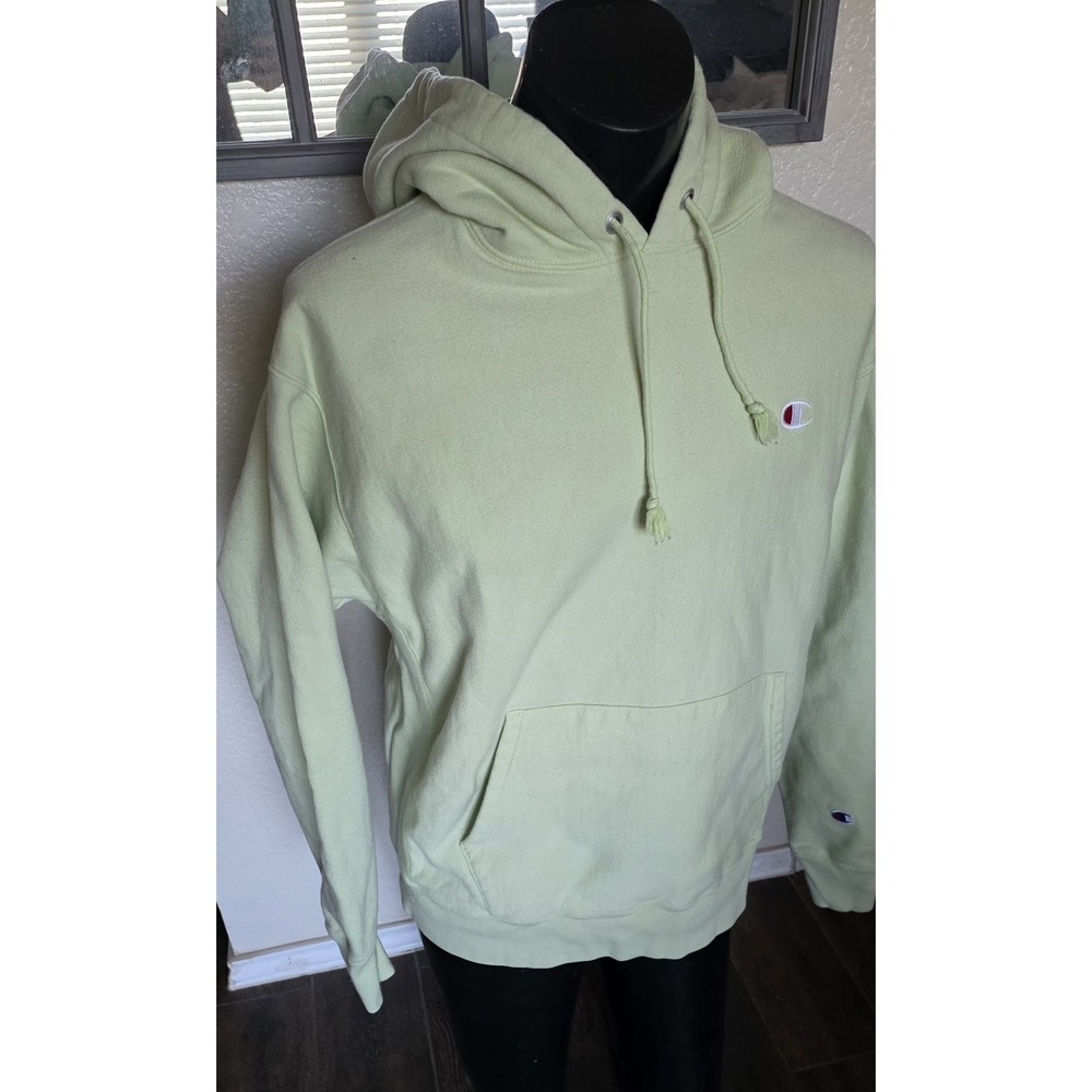 Champion Heavyweight Reverse Weave Mint Green Pullover Drawstring Hoodie Sweater
